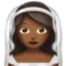 Person with Veil: Medium-Dark Skin Tone emoji on iPhone (iOS 13.1)