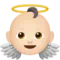 Baby Angel: Light Skin Tone emoji on iPhone