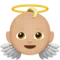Baby Angel: Medium-Light Skin Tone emoji on iPhone (iOS 12.1)