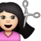 Person som får hårklippning: Ljus hudton emoji på iPhone (iOS 9.1)