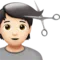 Person Getting Haircut: Light Skin Tone emoji on iPhone