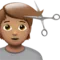 理发者：中等肤色 iPhone 上的表情符号 (iOS 14.2)