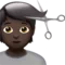 Person Getting Haircut: Dark Skin Tone emoji on Apple iOS 16.4