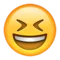 Virnistelevä siristelevä naama emoji Applella iOS 9.1