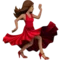 Kvinna som dansar: Mellan hudton emoji på iPhone (iOS 12.2)